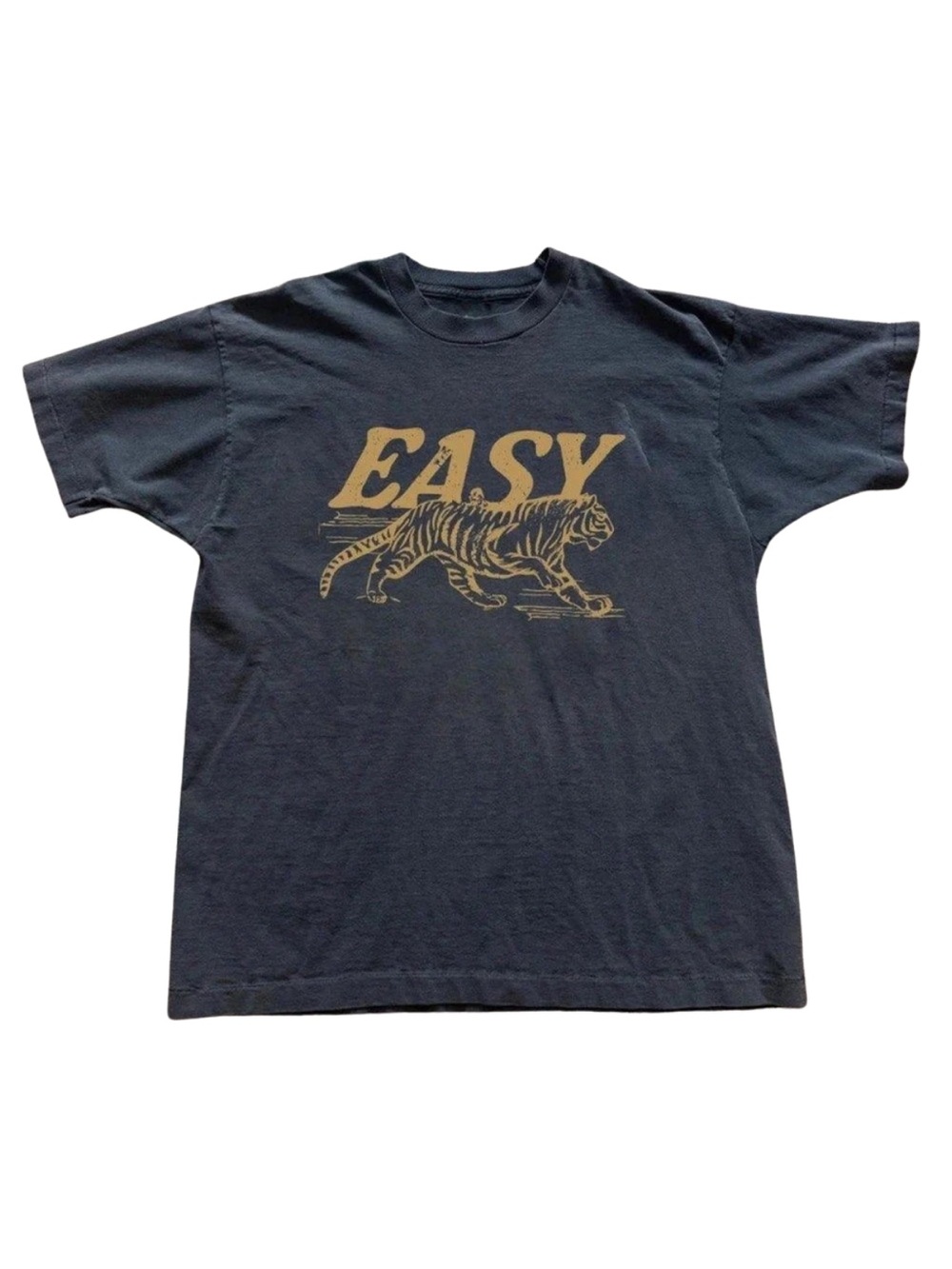 Gildan Easy Tiger Graphic Tee - Black with Gold Print